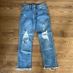 Wild Fable Blue high rise straight ankle  Leg Distressed Jeans
